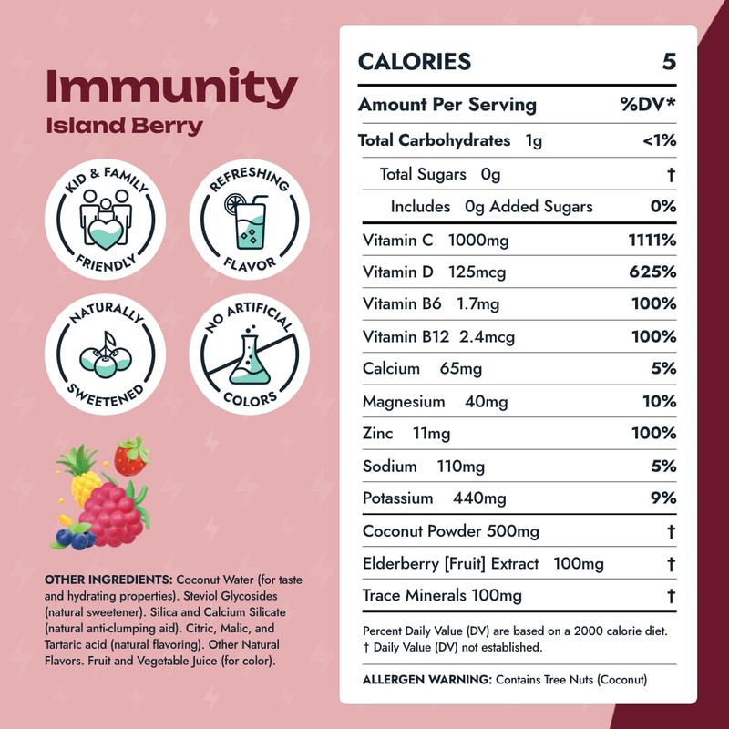 Immunity + Hydration Electrolyte Drink | Elderberry & Zinc Immune