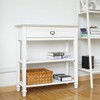 kinbor Wood Console Table with Drawer and Shelf for Living