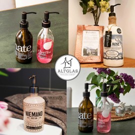 ALTGLAS 2 Pieces of Stainless Steel Liquid Soap Dispenser Pump 'Budapest' - Replacement with 28mm thread e.g. Jack bottle Upcycling (Black Copper Oil-rubbed)