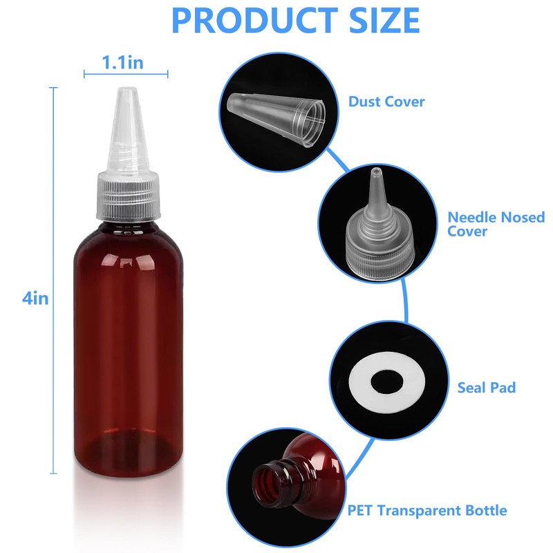 DTDNZKN 4 Pack 1 Oz (30ml) Amber Plastic Essential Oil
