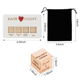 Date Night Dice for Couple Funny Romantic Game Board for Date Night Ideas for Adult Food Decision Dice Portable Game for Valentine's Day Anniversary Birthdays Gifts for Boyfriend Girlfriend Him Her