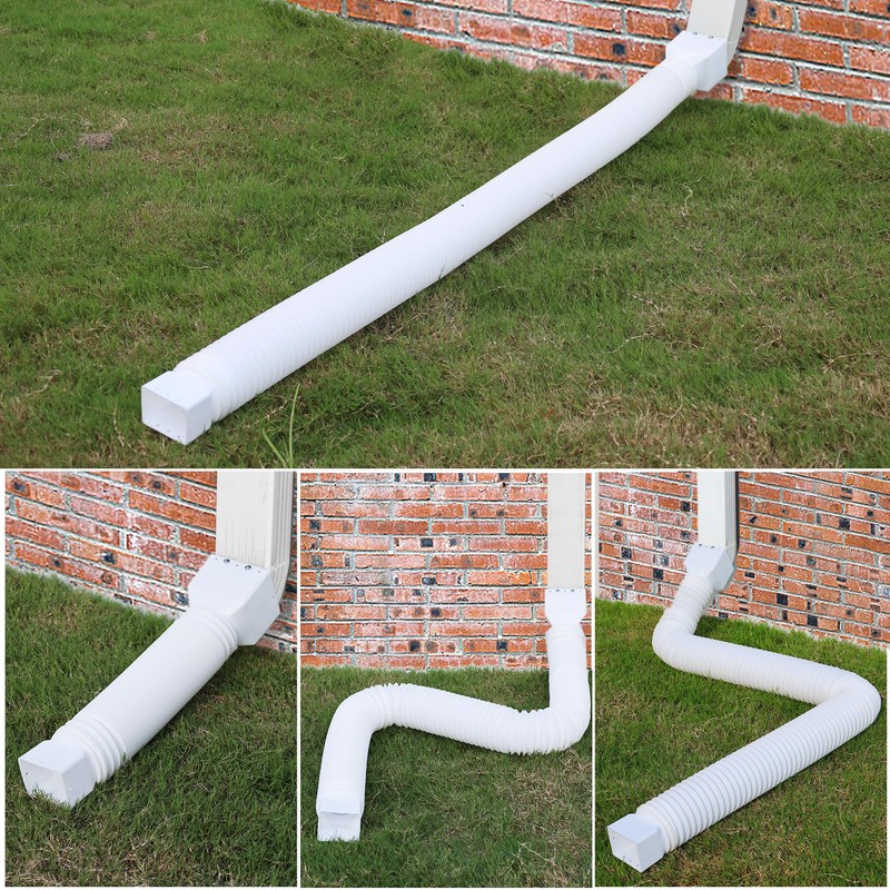2 Pack Rain Gutter Downspout Extensions, Upgraded Flexible Drain Downspout