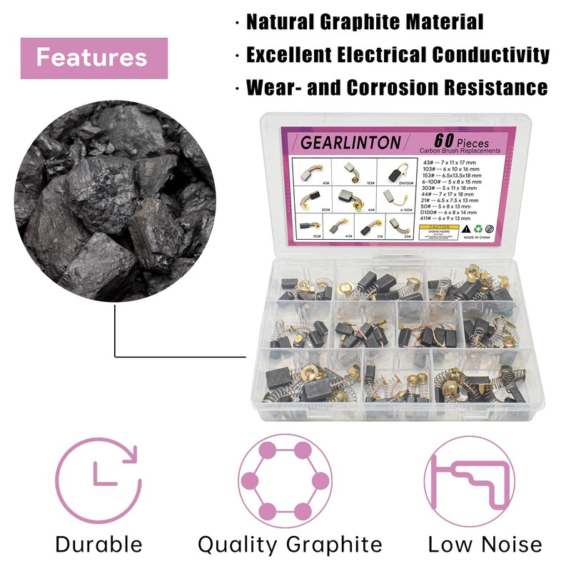 GEARLINTON Electric Motor Carbon Brushes for Power Tools Repair Maintenance,