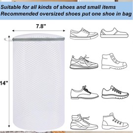 KU Shoe Wash Bags, Pack of 2 Reusable Laundry Net Laundry Bag with Zip for Shoes Trainers Wash Bag Multi Laundry Bag Shoes Laundry Bag for Washing Machine and Travel