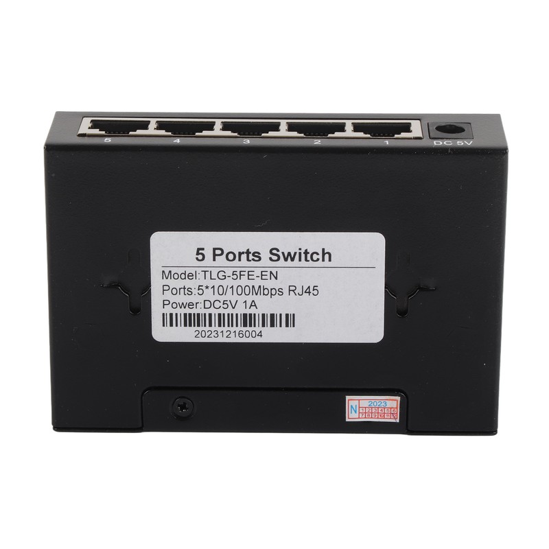 5 Port 10/100Mbps Ethernet Switch Plug and Play Unmanaged Home