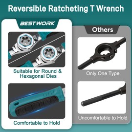 Bestwork 42-Piece Metric Tap and Die Set with Comfortable Ratcheting Tap Handle for Internal and External Threading