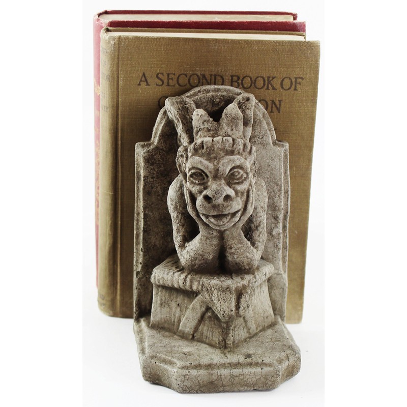 Gargoyle Bookends Concrete French Book Holders