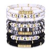 NLCAC 9 Pack Heishi Teacher Bracelets Stackable Rainbow Heishi Teach