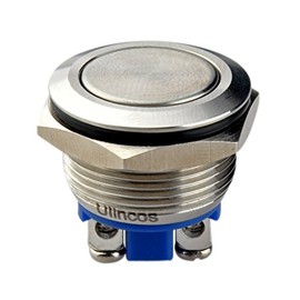 Ulincos Momentary Push Button Switch U19A1 1NO SPST Silver Stainless Steel Shell Suitable for 19mm 3/4" Mounting Hole