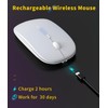 Anmck Wireless Mouse Rechargeable,[Battery Level Visible] 2.4G Silent Ultra Slim