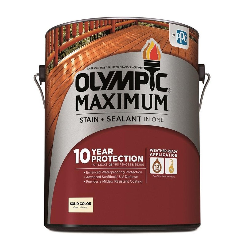 OLYMPIC/PPG Architectural 79601A/01 Gallon, Exterior, Acrylic, Solid Color, White Base