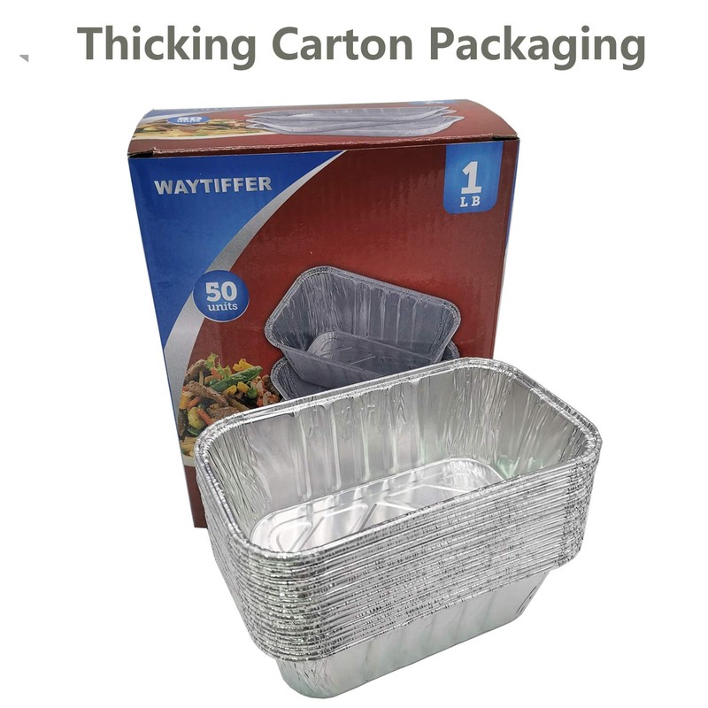 Waytiffer (50 Pack) 1Lb mini Loaf Pans Heavy Duty Disposable