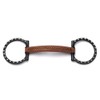 Cavalon D-Ring Soft Leather Silver Dotted Snaffle Bit (6")