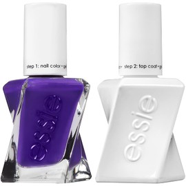 essie gel couture nail polish + top coat kit, beau-tie + top coat