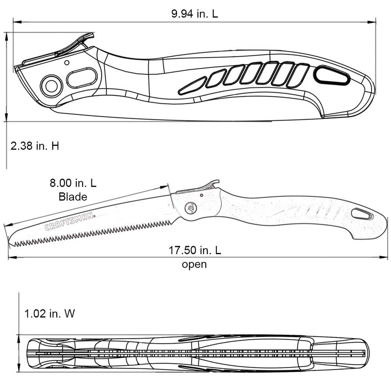 Craftsman CMXMCBA2300 10 in. Blade Folding Pruning Saw, Black