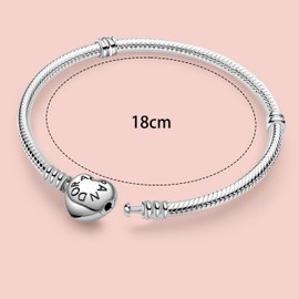 ZHUOMOT Charm Bracelet 925 Silver Women's Bracelets Moments Series Snake Chain Bracelet, Charms Bracelet Women's Silver Pendant Bracelets, Charm Bracelet Jewellery Gift for Women, 17 18 19 20 21 23 cm