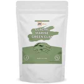 mGanna 100% Natural Glacial Marine Green Clay for Facial Masks, Creams, Body Wraps, Soft Peels and Scrubs, Skin Tightening, and Soap Making 454 GMS / 1 LBS