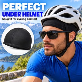 3 Pcs Breathable Mesh Skull Cap for Cycling – Moisture-Wicking, Quick-Drying Helmet Liner for Comfortable Everyday Rides 