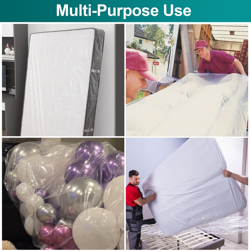 Mattress Bag for Moving Storage - Plastic Mattress Protector Cover,