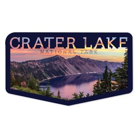 Die Cut Sticker Crater Lake National Park, Oregon, Early Morning at Crater Lake, Contour Vinyl Sticker 1 to 3 inches (Waterproof Decal for Cars, Water Bottles, Laptops, Coolers), Small