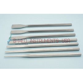 Set of 7 Sheehan Osteotomes Straight 2MM 4MM 6MM 8MM 10MM 12MM 14MM