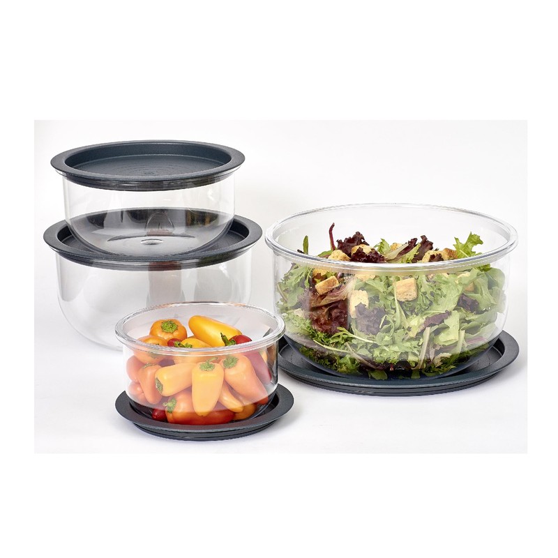 Buddeez Tritan Bowls with Press-To-Seal Lids, Food Prep Bowls, Mixing