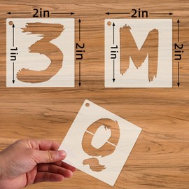 36 Pcs Reusable Letter & Number Stencils - 1 inch, Cursive for Wood, Wall, Fabric, Rock, Chalkboard, Signage
