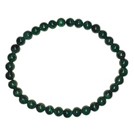 Kugel Armband, Edelstein Schmuck Armband, Stein Armband, Perlenarmband 6 mm für Damen und Herren (Malachit)