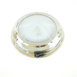 MiDMarine LED Boat Dome Light Stainless Steel with integral switch, 137mm