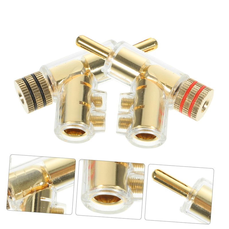 Mipcase 2Pcs Angled Banana Plugs for Speaker Wire Solderless Connector