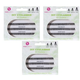 DIY Individual Eyelashes Eye Lash Extension Clusters False Volume Fluffy Lashes (Short (8mm) - Pack of 3)