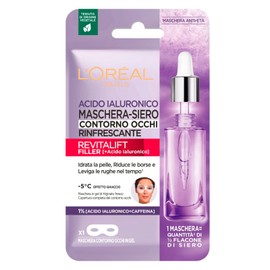 L'Oréal Paris Revitalift Refreshing Serum Fabric Eye Mask Moisturising with Hyaluronic Acid and Caffeine