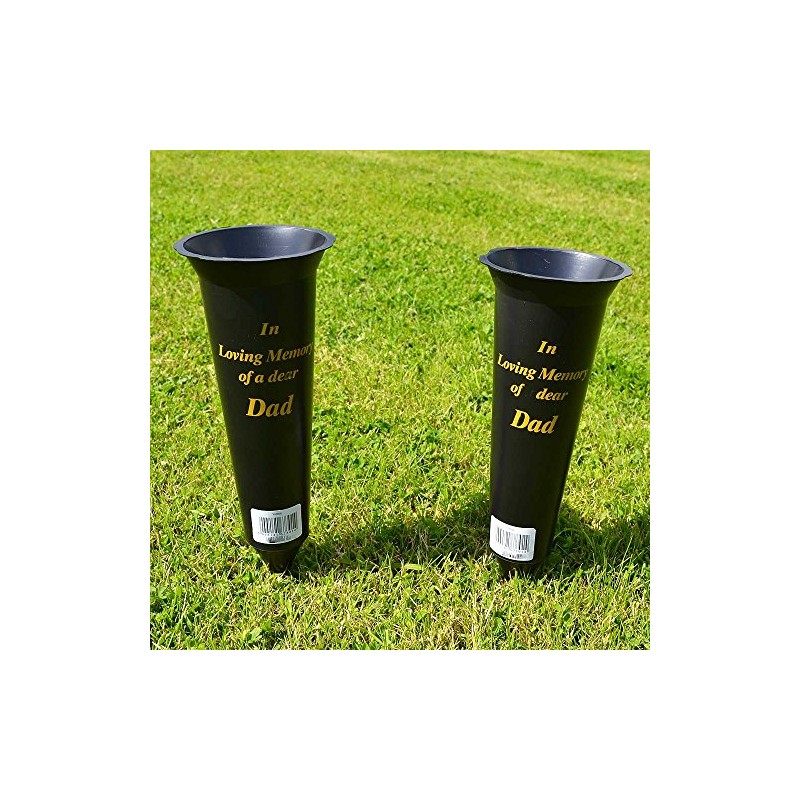 Set of 2 Dad In Loving Memory Spiked Memorial Grave