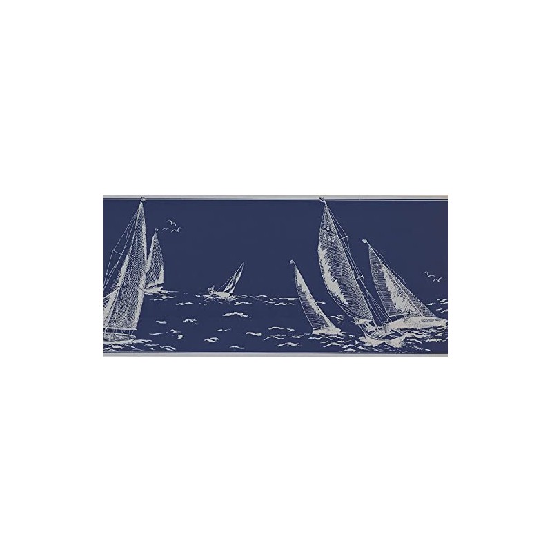 Wallpaper Border Yacht Blue Classic 15' x 9.125" HU6130B