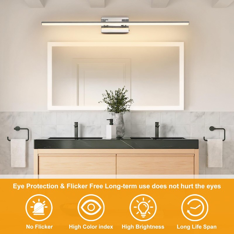BrkNit LED Bathroom Vanity Light, Modern Bathroom Light Fixture Over