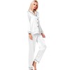 SWOMOG Womens Pajamas Set Silk Satin Sleepwear Long Sleeve Nightwear