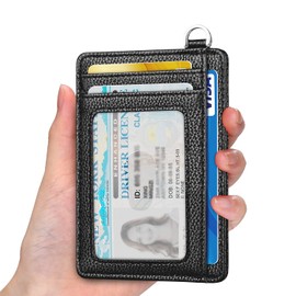 EcoVision Slim Minimalist Front Pocket Wallet, RFID Blocking Credit Card Holder Wallet with Detachable D-Shackle for Men Women