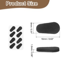 HARFINGTON 3 Pairs Eyeglass Nose Pads Soft Foam Anti Slip Glass Nose Pads Adjustable Non-Slip 1.5mm Self-Adhesive Water Drop Glasses Nose Pads for Plastic Frames Glasses Sunglasses, Black