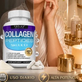 Colágeno Multitipo 1800mg Para Mujer Y Hombre Premium