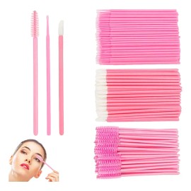 300 Microbrush +150cepillos+150lip Brush Para Pestañas Rosa