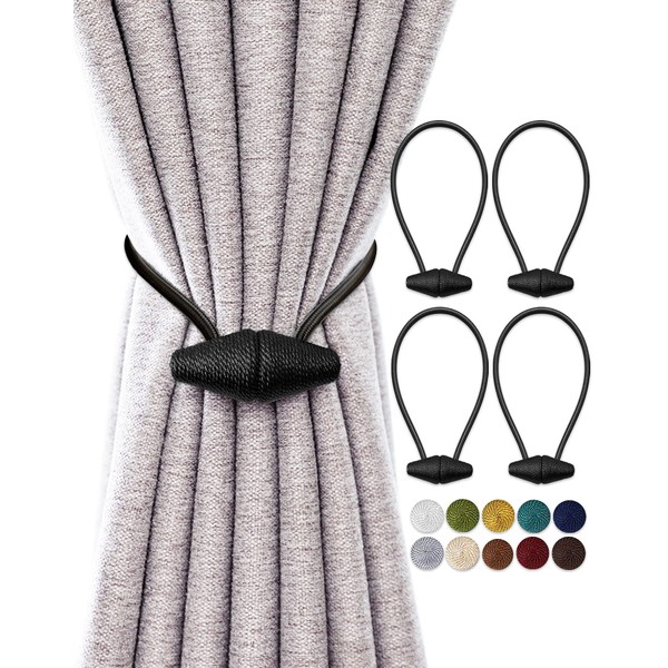 TECVINCI Magnetic Curtain Tiebacks with Upgrade, Larger Magnet, Pack of