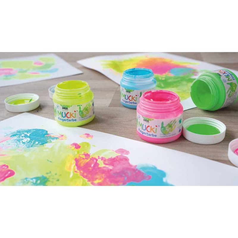 Mucki 23126 – Finger Paint Squeaker, 150 ml, Yellow