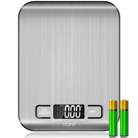 Vont Digital & Mechanical Kitchen Scale w/LCD Screen, 304 Food Grade Stainless Steel