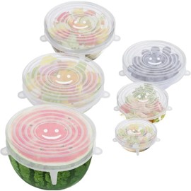 Tapas Elásticas de Silicón Reutilizables, Tapas Ajustables, Tapas Reutilizables Mantener Alimentos Frescos, Antiderrames,Tapas para Almacenamiento, Microondas, Horno, Congelador.