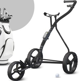 TGU-GOLF Push Carts, 1 Step Folding 9lbs Lightweight, High-Tech Minimalistic Design (Black) (OG031402022)