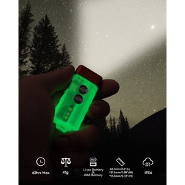 RovyVon E5U Keychain Flashlight, Glow in the Dark Dual Power 700 Lumens with Lockout Mode, Waterproof for Daily Use, Camping, Hiking, Emergency