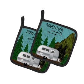 Caroline's Treasures VHA3022PTHD Airstream Camper Adventure Awaits Pair of Pot Holders, 7.5HX7.5W, Multicolor