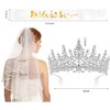 Exacoo Bride to Be Tiara&Sash&Veil Set for Bride Bachelorette Party