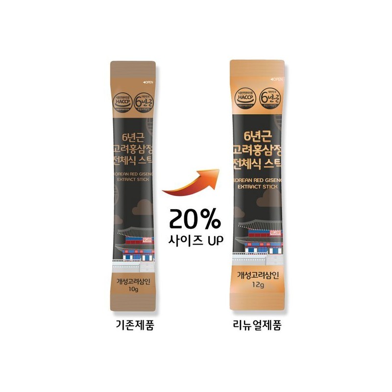 Gaeseong Goryeo Samin 개성고려삼인 6년근 고려홍삼정 전체식 스틱 12g 30포
