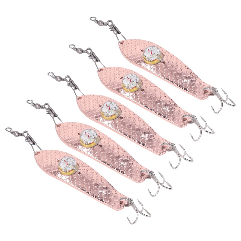 5PCS LED Fishing Lure Light Rustproof Stainless Steel LED Lighted